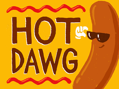 Hot Dawg 2 doodle illustration texture