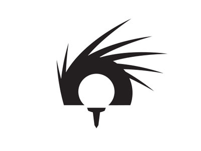 Porcupine Ridge Logo golf negative space porcupine