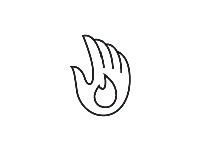 Hand Flame concept flame hand logo rejected