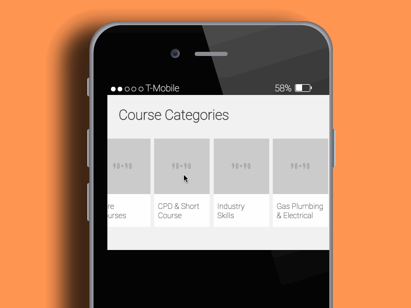 Course Slider courses css google iphone minimal mobile prototype slider