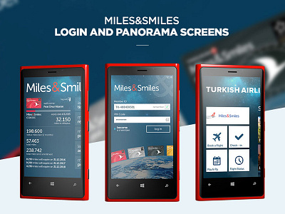 Miles&Smiles Login and Dashboard airline app travel app turkish airlines windows phone app