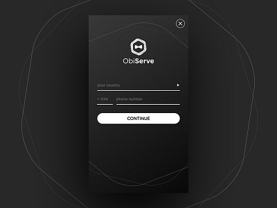 Obiserve - Hotel Service App Login Screen