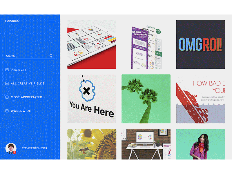 Behance Redesign - Animated