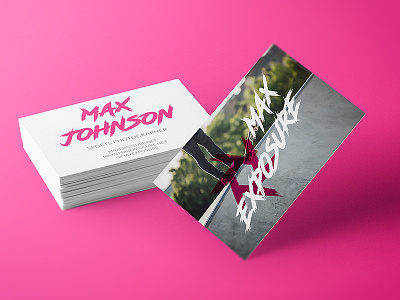 Max Exposure Branding brand branding business cards creative design photographer photography pink