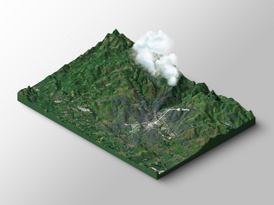 Derby 3D map 3d 3d map clouds derby map mapping