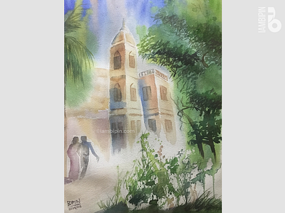 Old Building | Watercolor Painting aquarelle painting traditional art watercolor watercolour