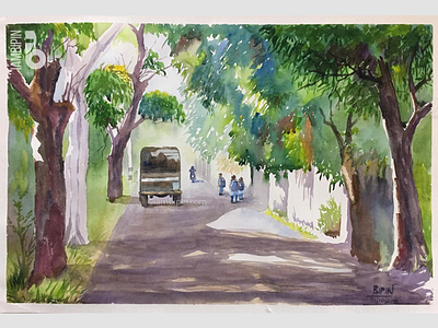 Roadway | Watercolor Painting