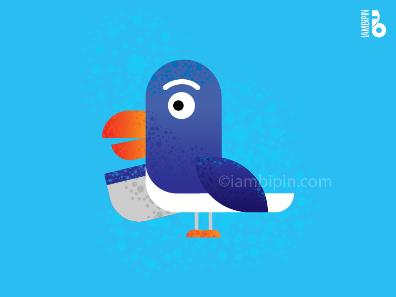 The Bird | Vector Art | Flat Design complimentary colors blue bird illustration vectorart vector flatdesign bird