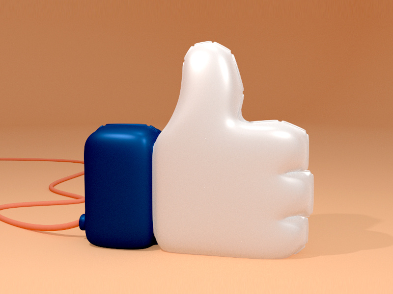 Thumbs Up Dudeee studio b3d blender illustration balloon yes icon like