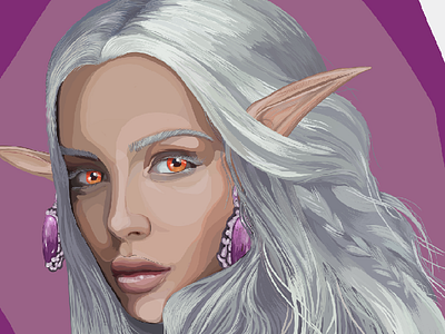Dark elf girl #2 dark elf elf eyes fantasy girl half portrait remake warrior