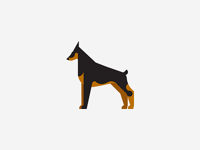 Doberman design graphic logo mark simple symbol