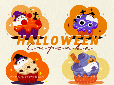 Halloween Cupcake character cute design digital art graphic design halloween illustration vector