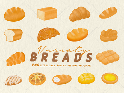 Collection of Breads bread character crayon cute design digital art graphic design illustration