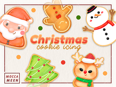 Cute cookie icing Christmas character character christmas crayon cute design digital art graphic design illustration