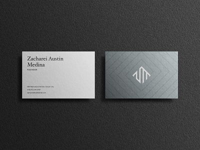 Business Card black black and white branding clean illustration initial logo personal