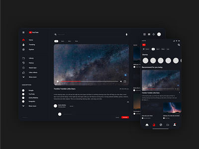 Youtube Redesign concept black redesign ui uiux