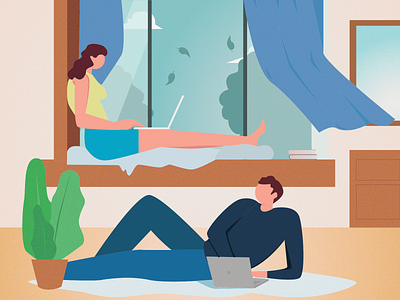 Couple flat flat illustration illustration