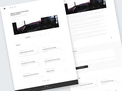 Blog black blog clean design personal ui uiux web white