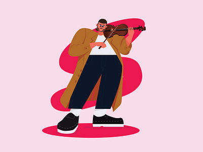 Violin Player Illustration flat flat design flat illustration illustration player violin violinist