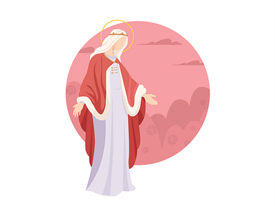 St. Elizabeth of Hungary flat illustration illustartion