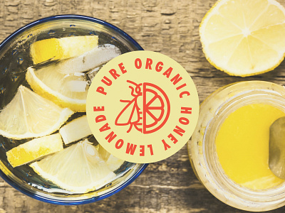 Honey Lemonade badge bees honey lemon lemonade logo organic pure sticker