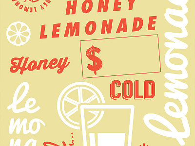 Lemonade Sign cold honey lemon lemonade sign