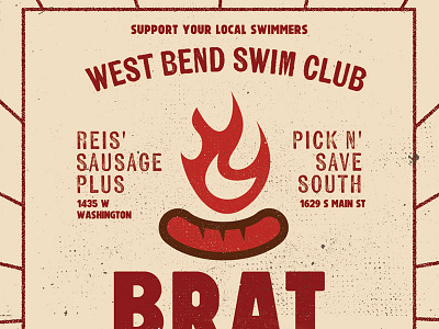 Bratfry brat fry poster swim club wisconsin