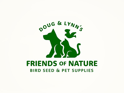 Friendsofnature bird cat dog logo pet supply pets