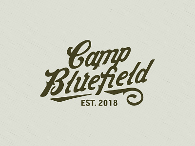 Camp Bluefield camp lettering logo