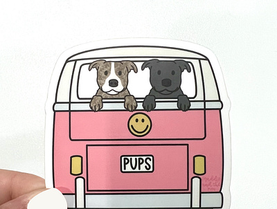 Road Trip Pups dog graphic design illustration illustrator procreate product design