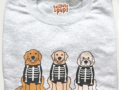 Skeleton Pups design dog graphic design illustration product design