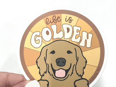Golden Retriever Retro Product Design design dog graphic design illustration illustrator product design