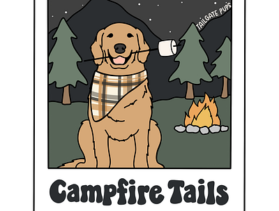 Camfire Tails Apparel Design dog graphic design illustration illustrator product design