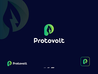 Protovolt logo design brand branding design energy logo graphic design growth illustration logo natural power power logo protovolt logo reducing waste solar