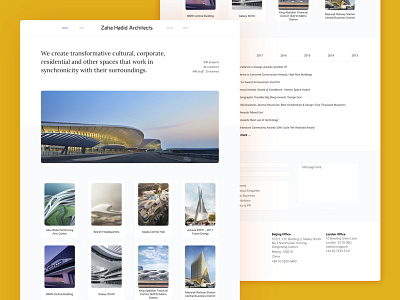 Zaha Hadid Redesign Concept clean landing page redesign ui web design website