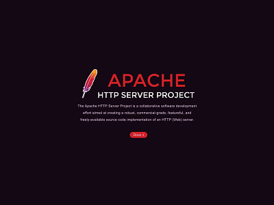 Apache Web Server Welcome Page apache clean dark desktop landing page ui web server website