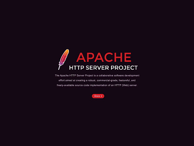 Apache Web Server Welcome Page apache clean dark desktop landing page ui web server website