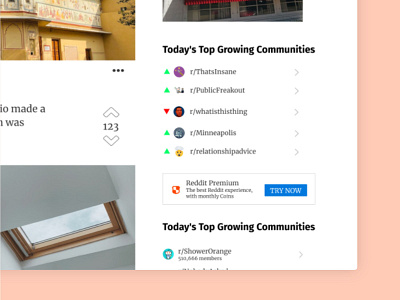 Reddit Redesign - Top Growing affinity designer brand design concept design desktop figma flat homepage minimal minimalist modern navigation redesign ui uxui web web design