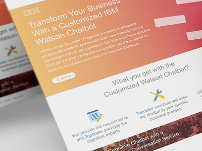 IBM Redesign Chatbot Landing Page Challenge desktop landing page prospect