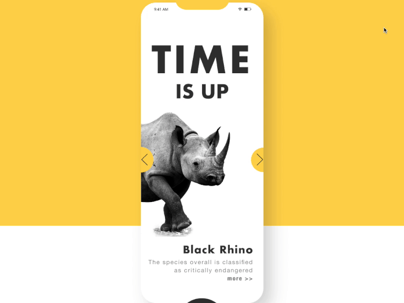 Animal Conservation Charity App Concept. design ui ux