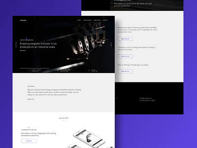 Unmade homepage fashion start up web design