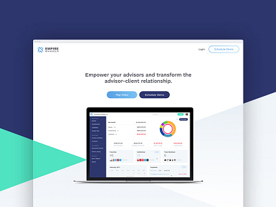 Empire Landing Page angle clean grey landing marketing minimal mint navy product ui web website