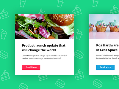 Food Delivery Newsletter Modules branding bright burger cake food green icons modal module newsletter smoothie ui