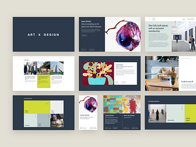 High Line Nine Pages art art gallery card design desktop gallery grid lime navy ui ui elements web web design