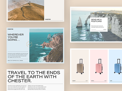 Chester Brand brand branding luggage minimal photography polaroid postcard suitcase travel