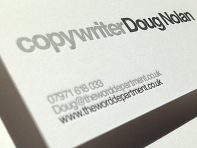 Business card for The Word Department