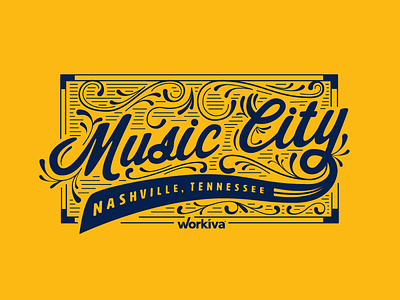 Nashville Tennessee Screenprint Design design handlettering lettering music nashville typogrpahy yellows