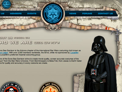 Dune Sea Garrison website design