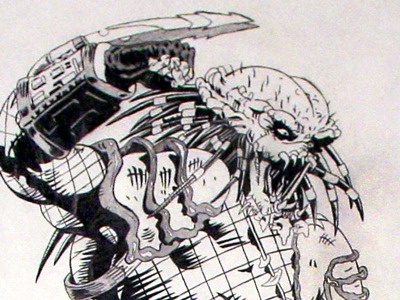Predator illustration pencil predator sketch