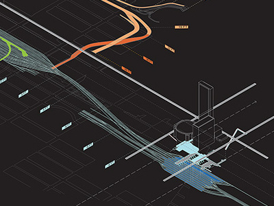 Slow-Fast, High-Low architecture design graphics illustration perspective rendering surface urbanism